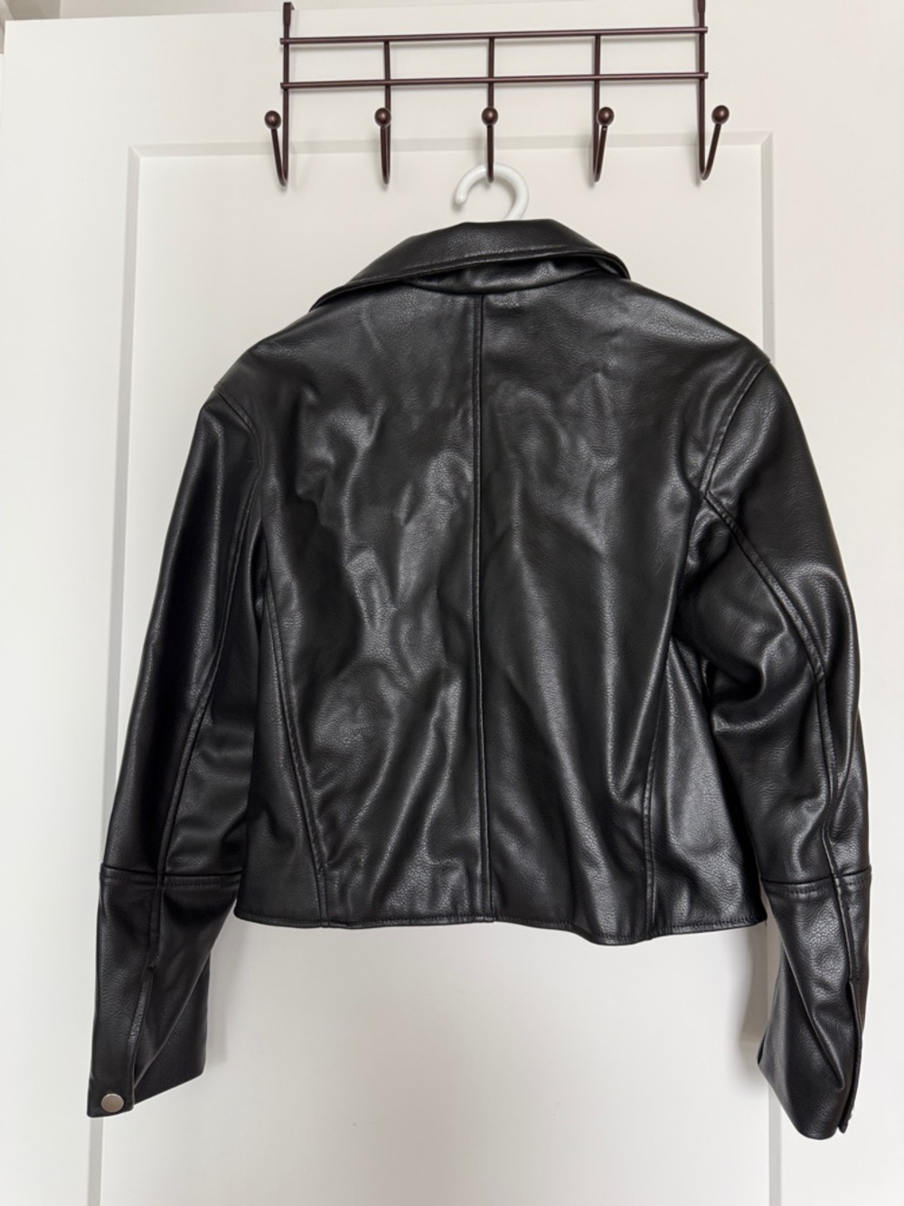 H&M Black Faux Leather Asymmetric Moto Jacket - Women - Picture 2 of 3